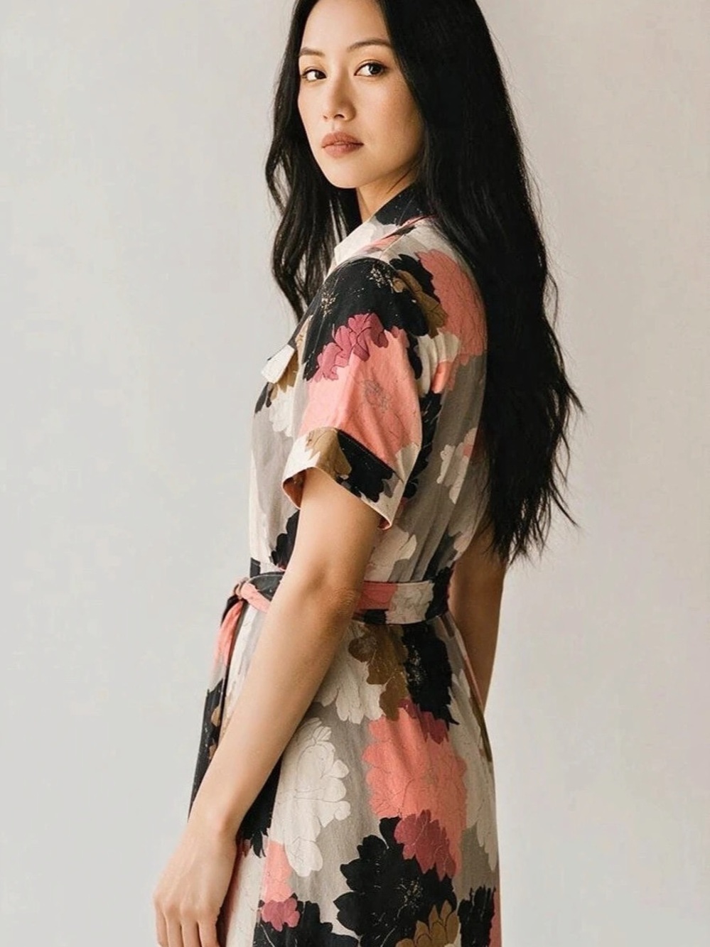 Banana Republic Floral Maxi Dress in Pink & Black Size 2 Like New